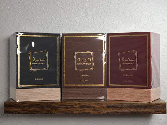 Lattafa Khamrah Bundle. Khamrah, Qawha & Dukhan